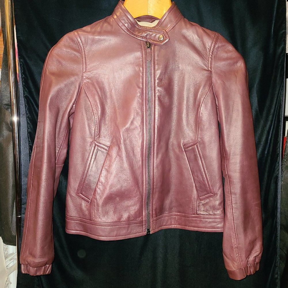 Coach Leather Racer Jacket, Small, Women